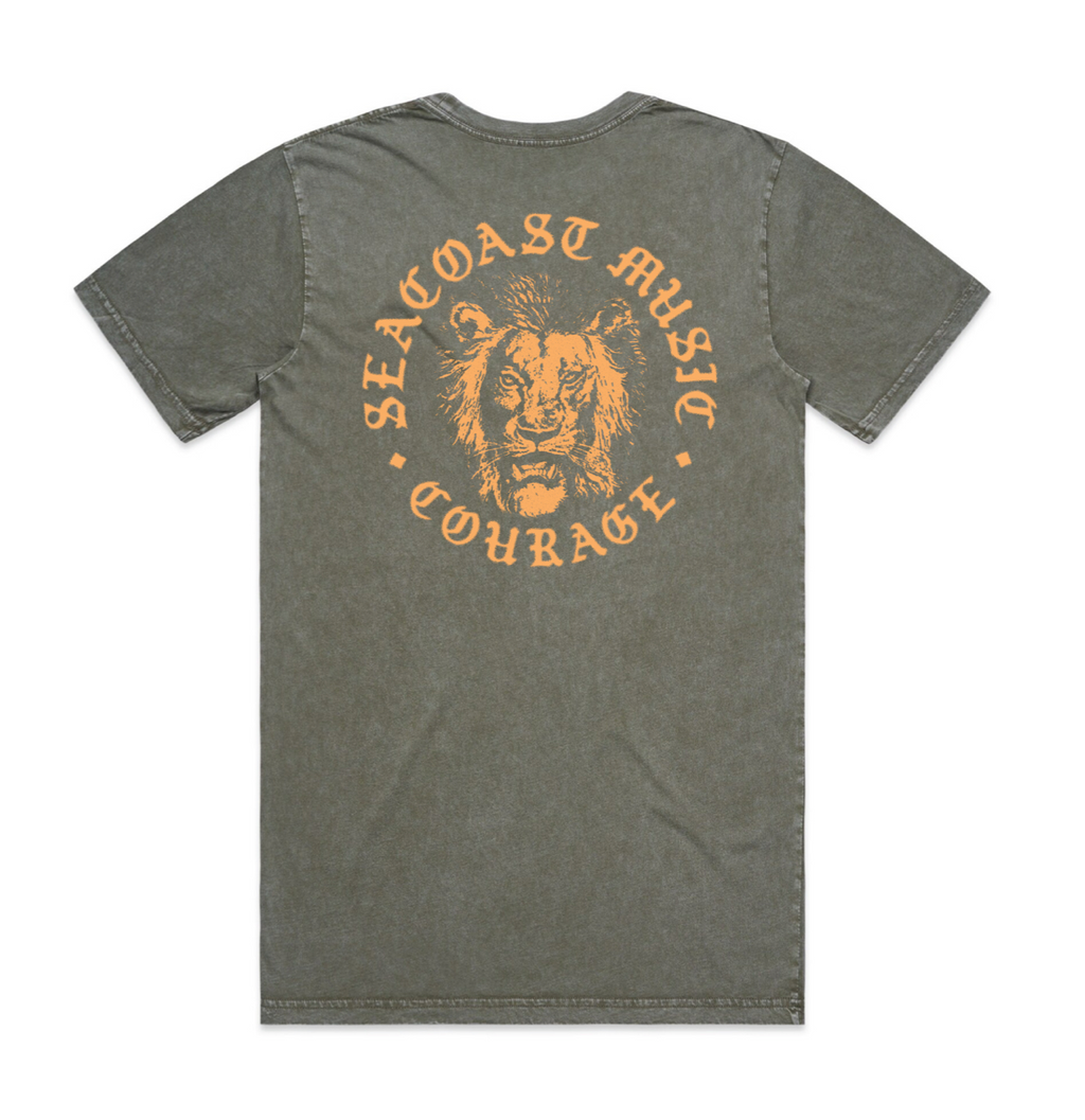 Courage Lion Tee - Moss Stone