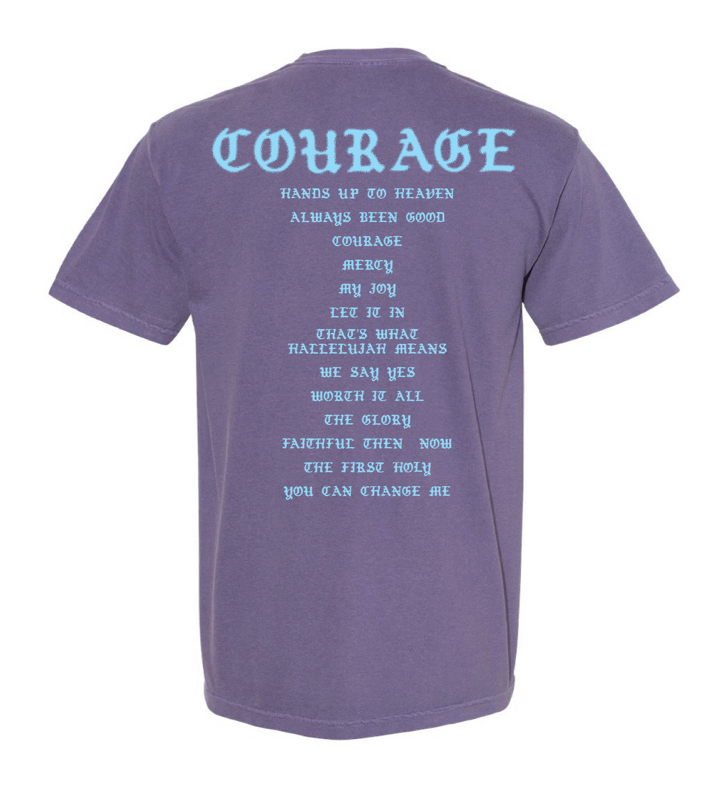 Courage Track List Tee - Grape