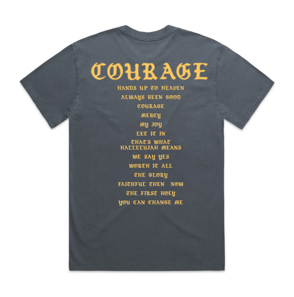 Courage Track List Tee - Faded Indigo
