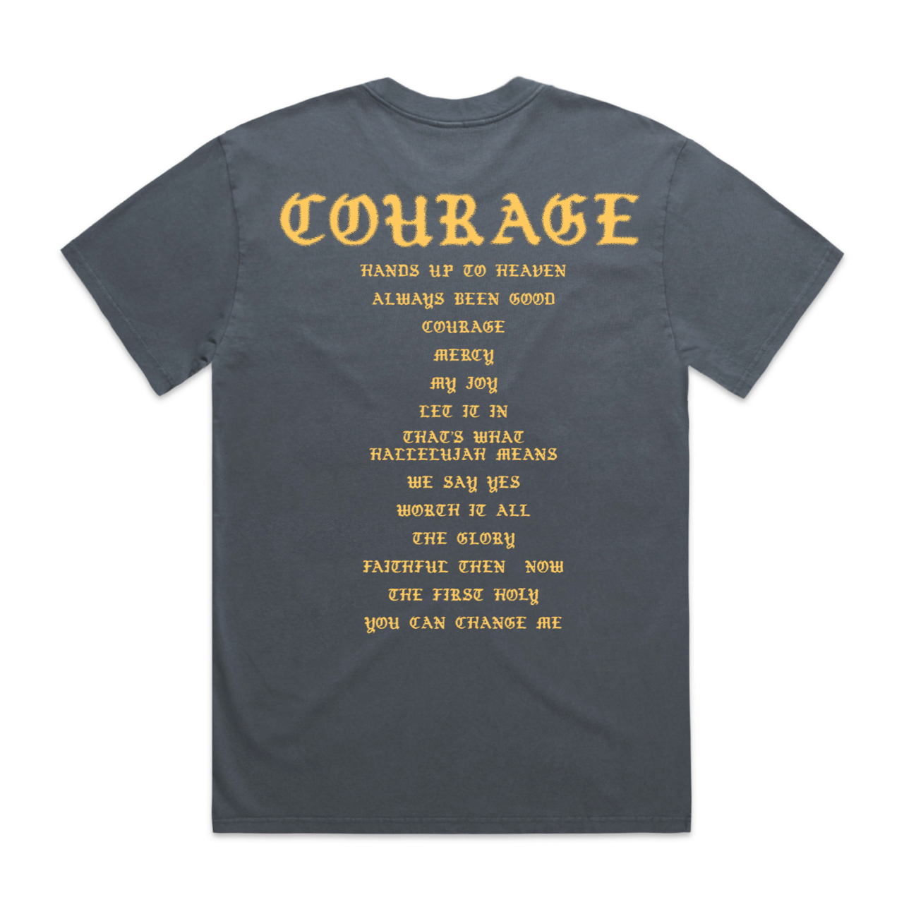 Courage Track List Tee - Faded Indigo