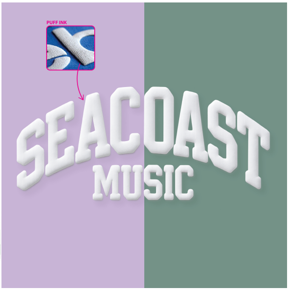 Seacoast Music Collegiate Long Sleeve T w/ Puff Ink